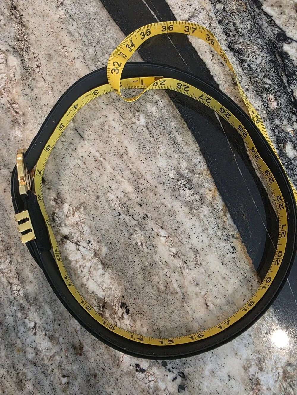 PRISTINE Ferragamo Black Suede Belt Gold Buckle XS - Small Waist 27